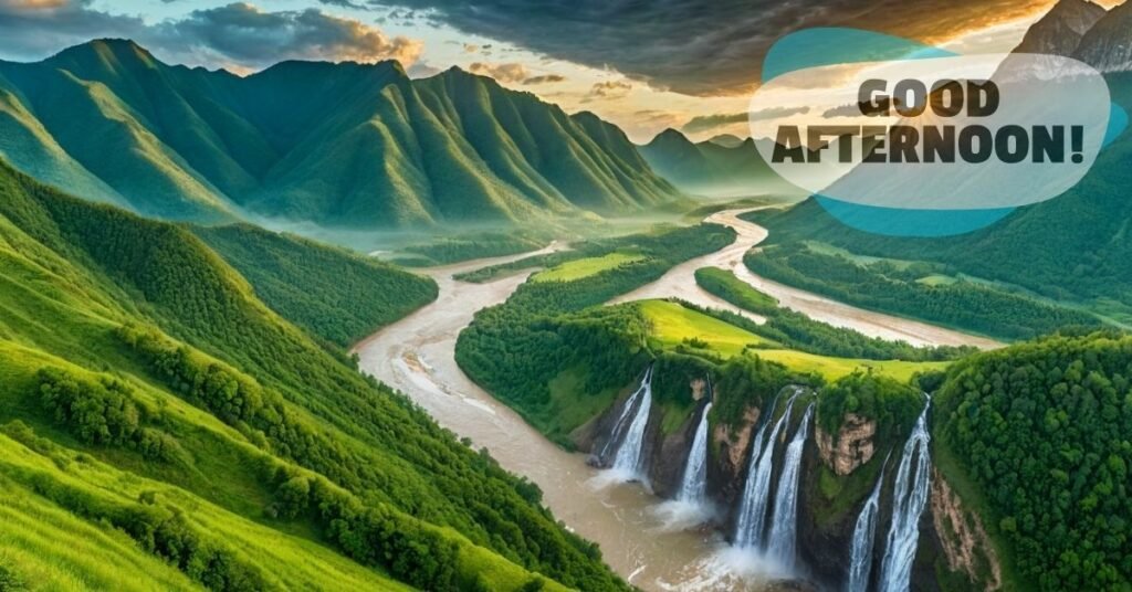 Afternoon Majestic-Waterfalls-Beautiful-Landscape