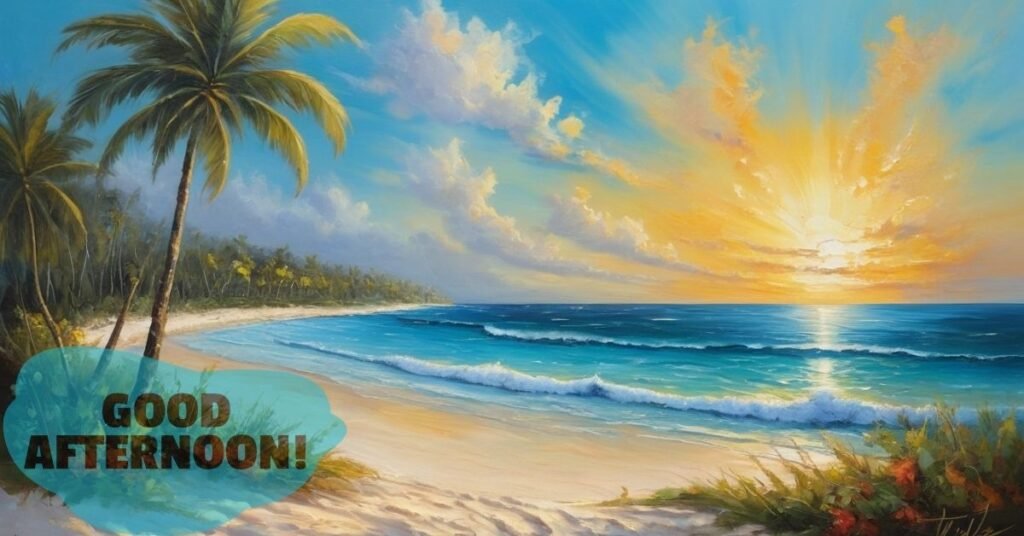 Afternoon-Oil-Painting-Of-Cancun-Beach