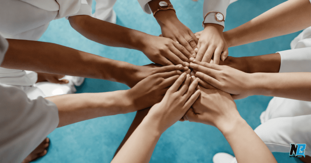 close-up-of-only-five-employees-hands-holding-each